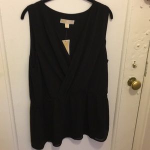 Michael Kors Black Peplum Top SZ XL